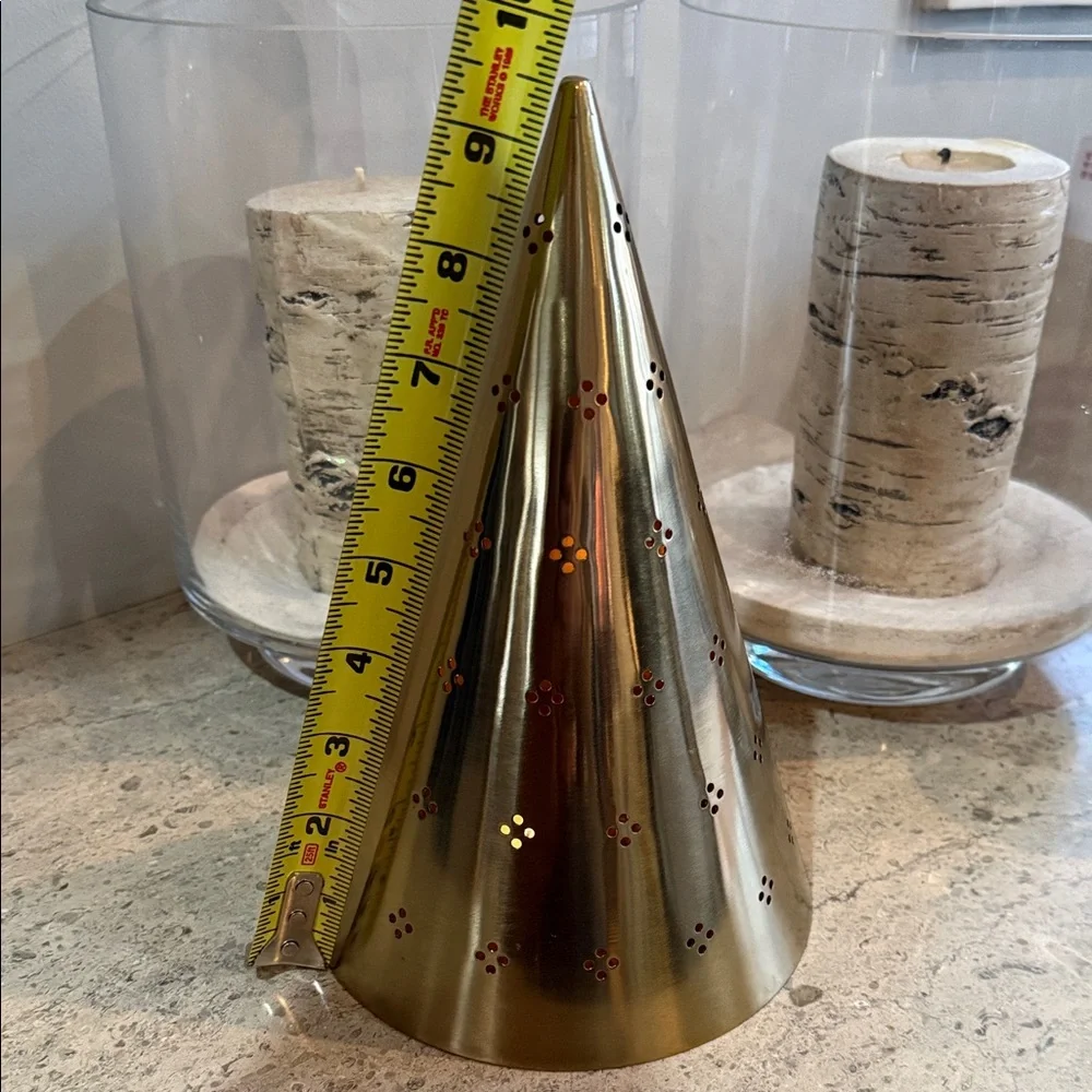 West Elm Punched Metal Table Top Gold Decorative Christmas Tree